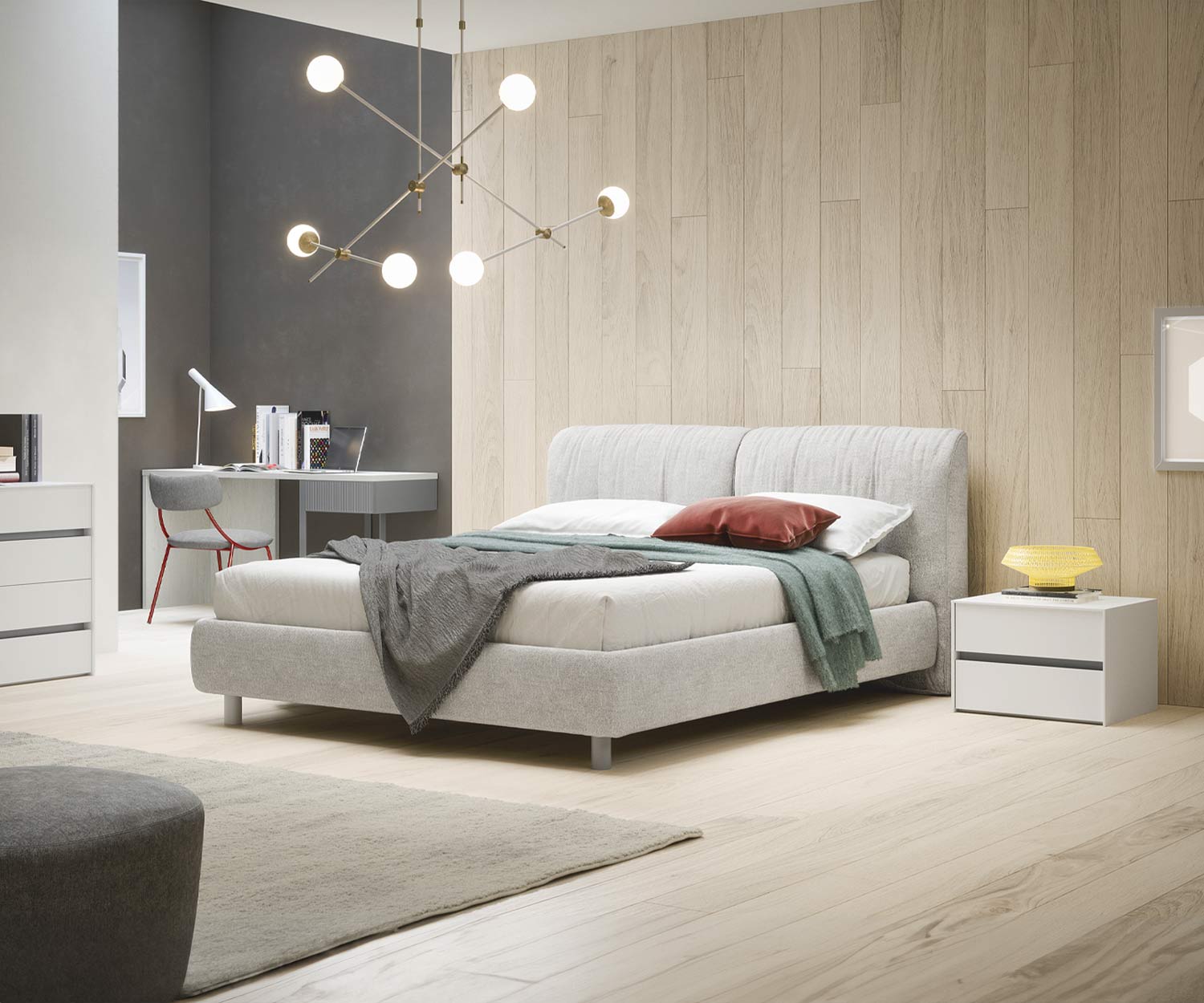 Novamobili Letto imbottito Belleville con base letto Novamobili Letto imbottito Belleville con base letto