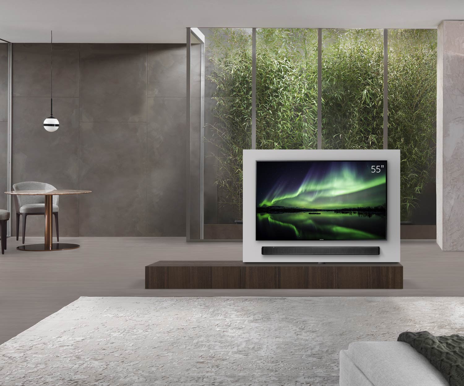 Livitalia Divisorio basso Roto design con pannello TV orientabile L150 65 H25 P47 EiBr B90li oBox Livitalia Divisorio basso Roto design con pannello TV orientabile L150 65 H25 P47 EiBr B90li oBox