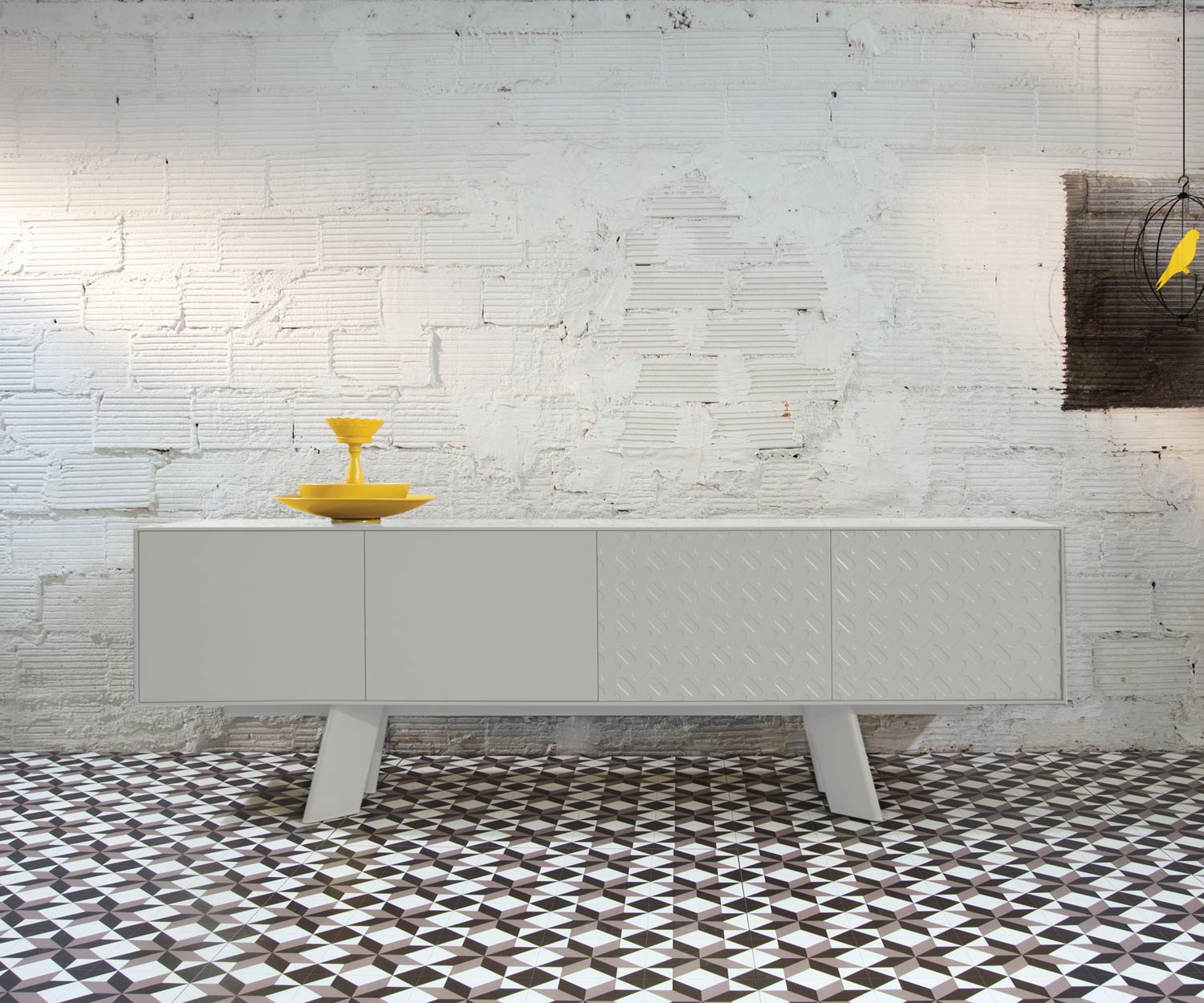 Esclusiva al2 Credenza di design Alhambra B 240 cm con scocca e cornice bianca Esclusiva al2 Credenza di design Alhambra B 240 cm con scocca e cornice bianca