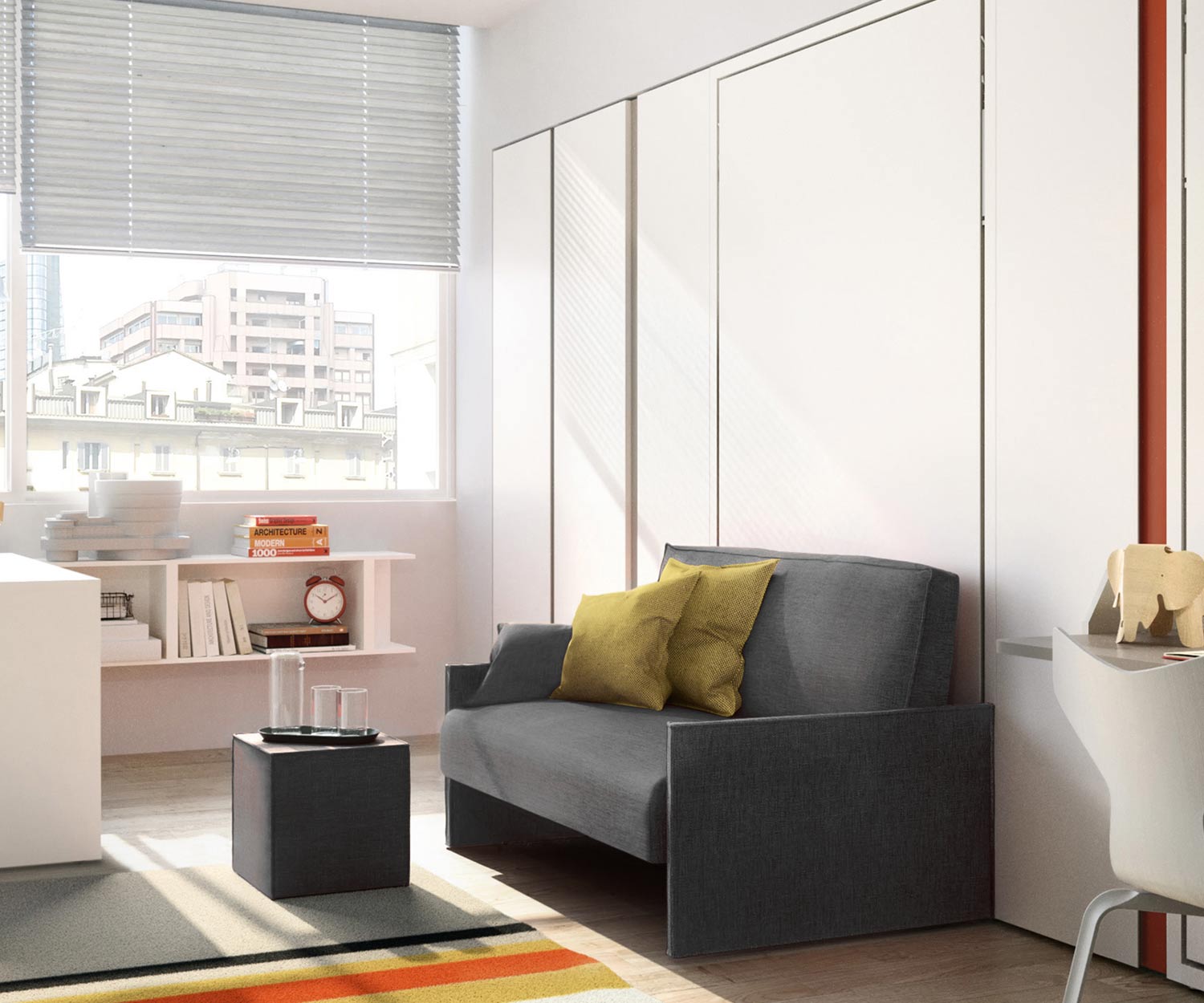 Letto a scomparsa per bambini con tavolo da pranzo meno ingombro da chiuso Letto a scomparsa per bambini con tavolo da pranzo meno ingombro da chiuso