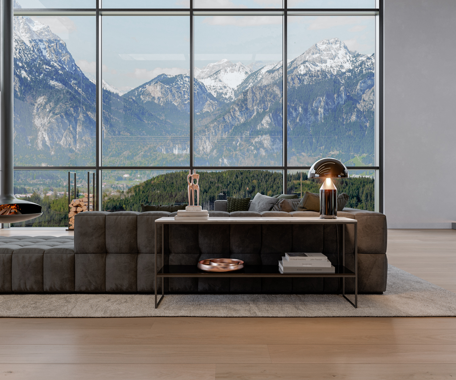 Consolle stretta dietro il divano in marmo Consolle stretta dietro il divano in marmo