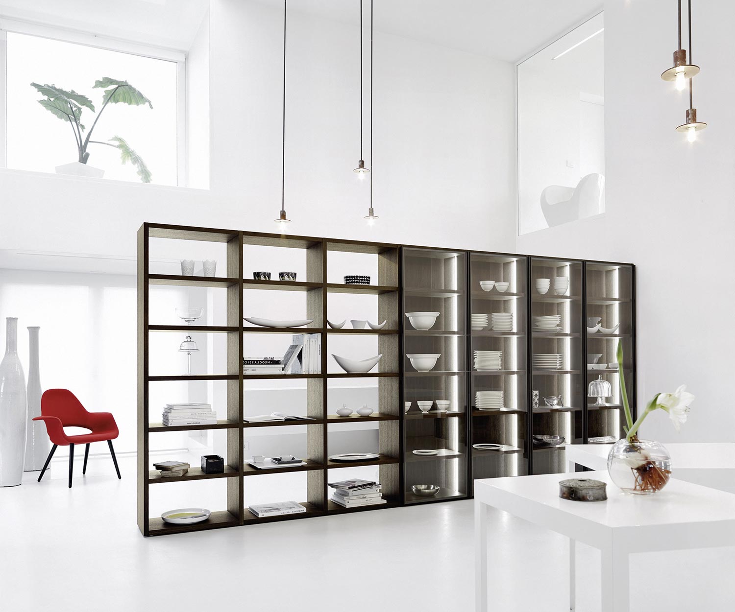 Libreria di design di alta qualità C91 con ante in vetro, divisorio per ambienti  Libreria di design di alta qualità C91 con ante in vetro, divisorio per ambienti