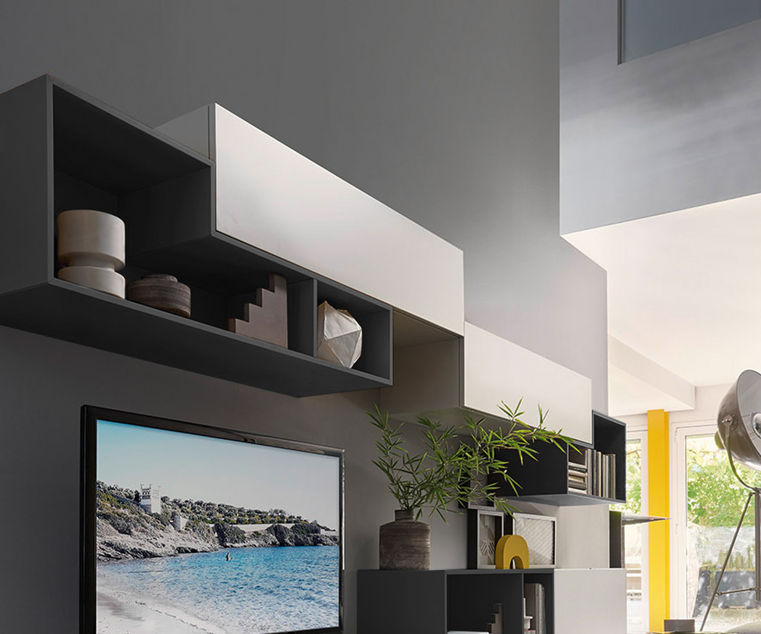 Parete attrezzata di alta qualità Livitalia Design Tetris annidato in stile Tetris Parete attrezzata di alta qualità Livitalia Design Tetris annidato in stile Tetris