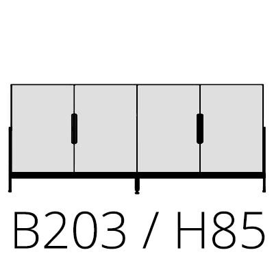 L 203 cm H 85 cm 4 porte 