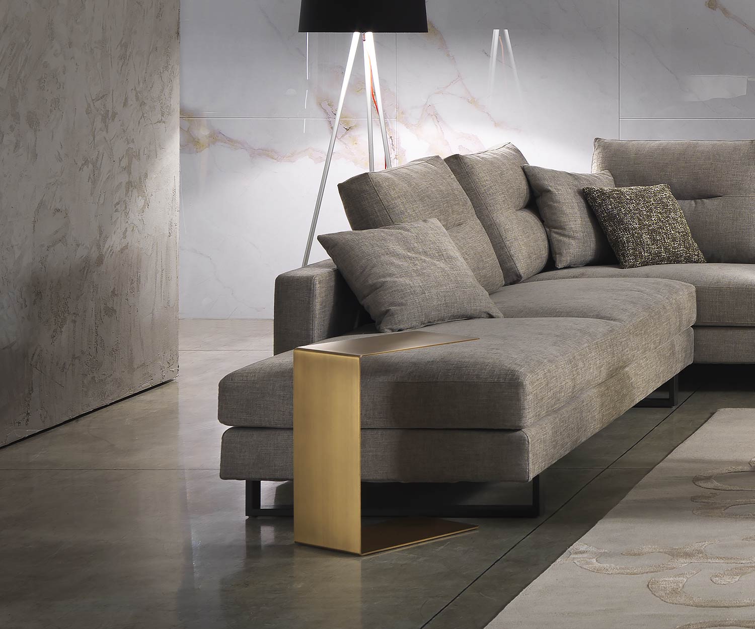 Alta qualità Marelli Tavolo da divano Mini superfici angolari colori metallo spazzolato oro
