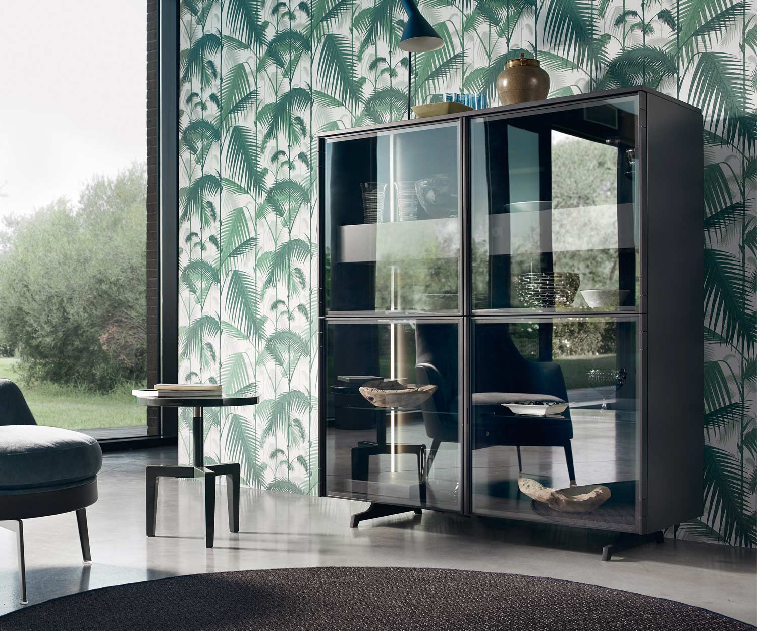 Moderno Livitalia Vetrinetta di design Scrigno in vetro trasparente Moderno Livitalia Vetrinetta di design Scrigno in vetro trasparente