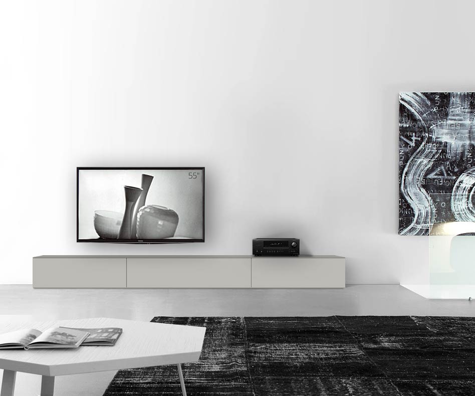 /Basamento basso di design L300 H35 grigio chiaro opaco /Basamento basso di design L300 H35 grigio chiaro opaco
