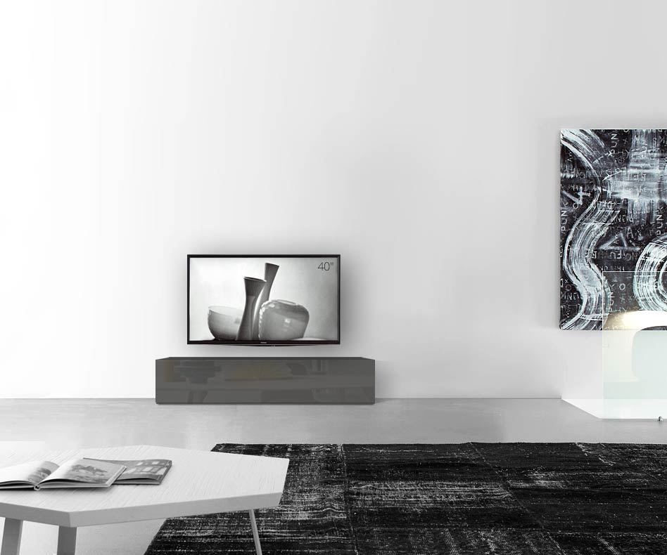 /Piano ribassato di design B150 H35 grigio scuro lucido /Piano ribassato di design B150 H35 grigio scuro lucido