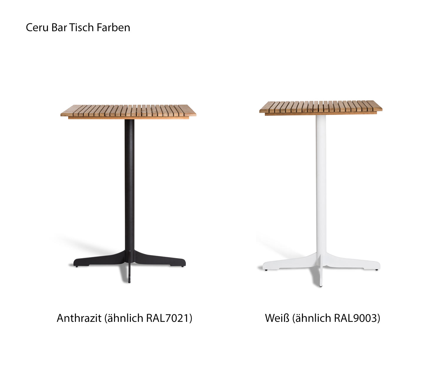 Esclusivo Oasiq Struttura del tavolo da bar di design Ceru piano in legno teak bianco con sgabelli da bar