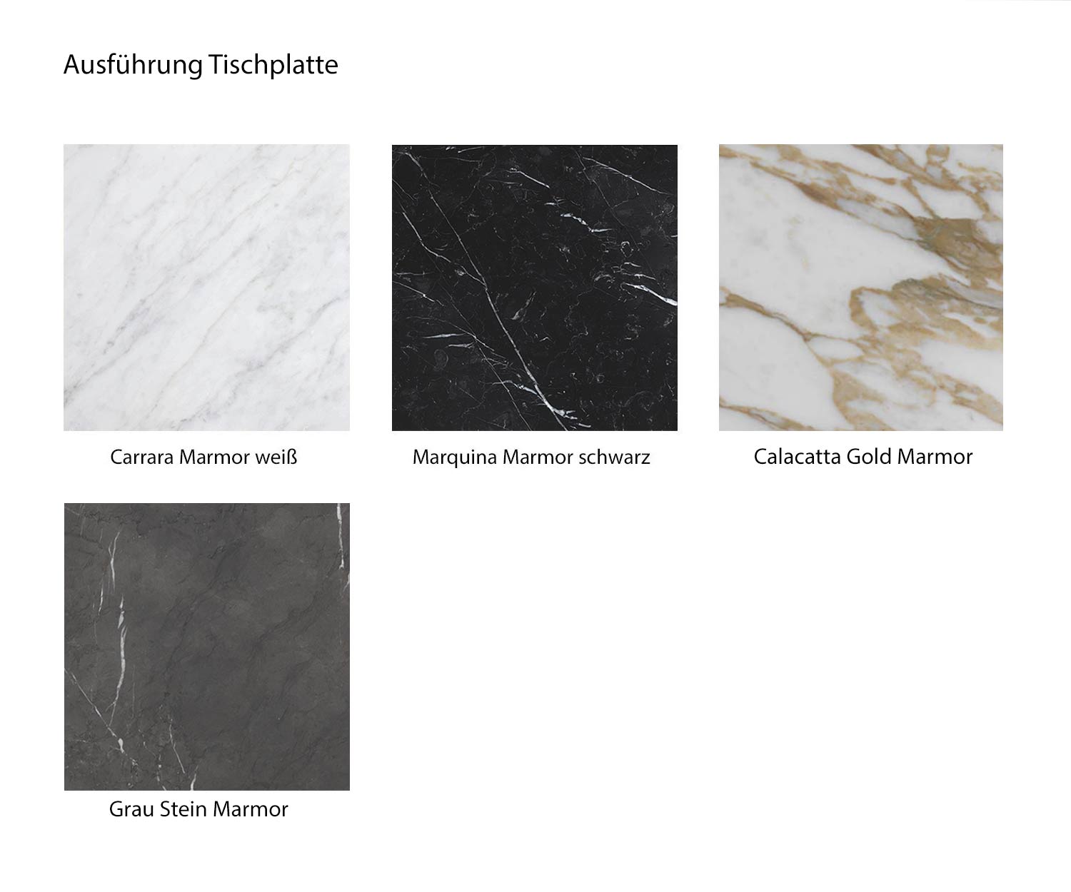 Panoramica dei colori console Frame tipi di marmo Carrara Calacatta Marquina