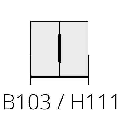 L 103 cm H 111 cm 2 porte