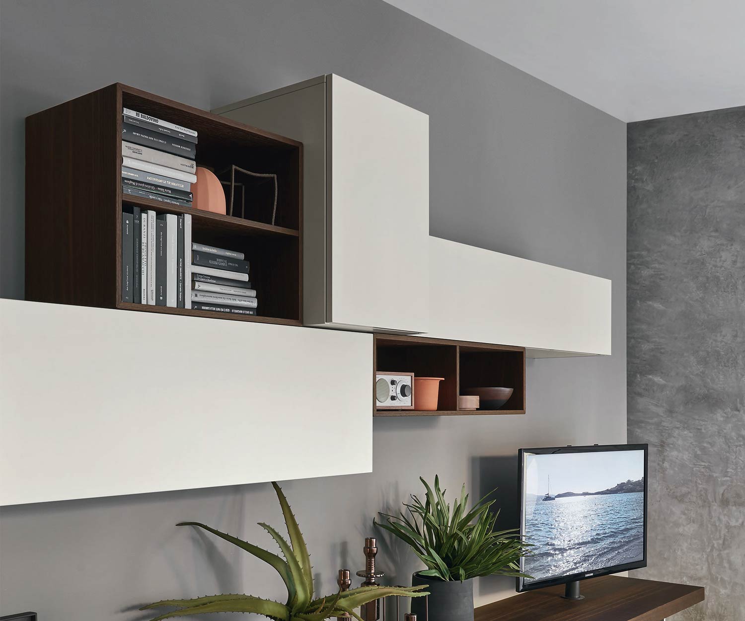 Moderno Livitalia Pensili di design C52 in dettaglio i pensili grigio chiaro Moderno Livitalia Pensili di design C52 in dettaglio i pensili grigio chiaro