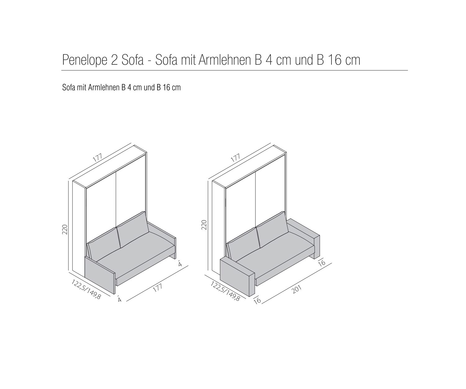 Clei Penelope 2 Armadio letto con bracciolo divano larghezza Clei Penelope 2 Armadio letto con bracciolo divano larghezza