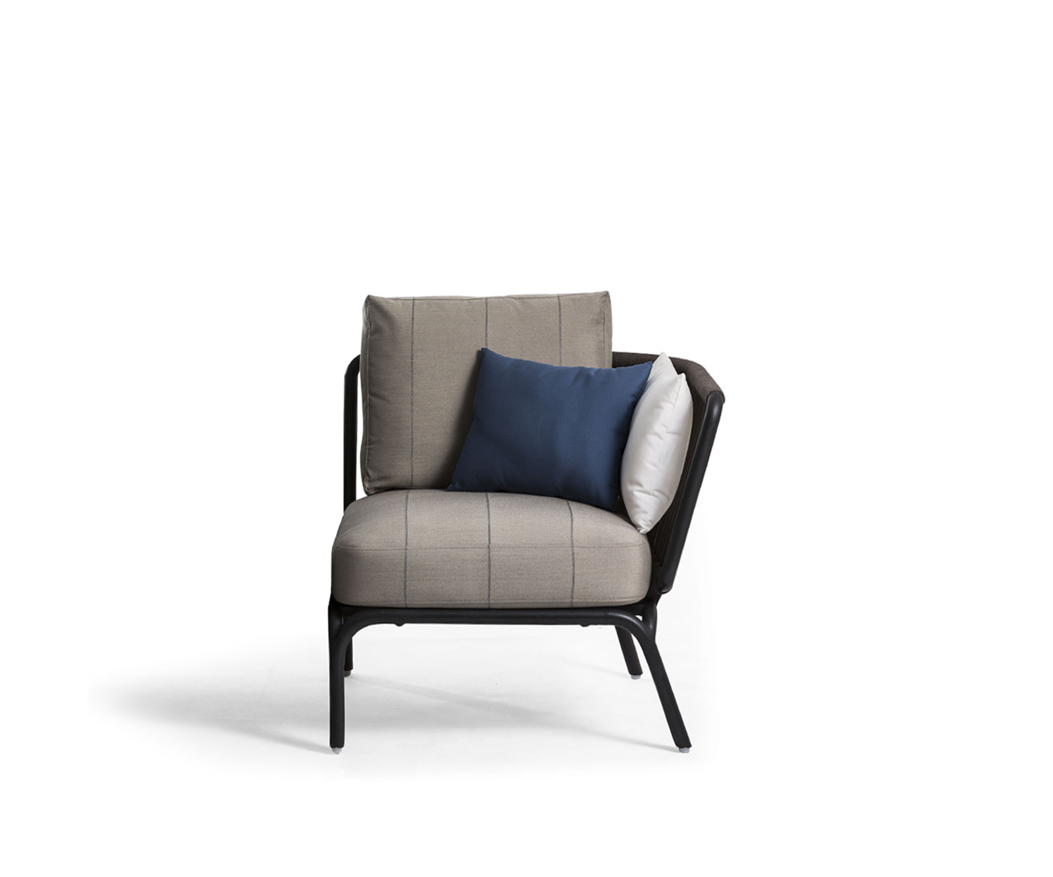 Esclusivo Oasiq Divano design con panca ad angolo Yland e cuscino imbottito grigio Esclusivo Oasiq Divano design con panca ad angolo Yland e cuscino imbottito grigio