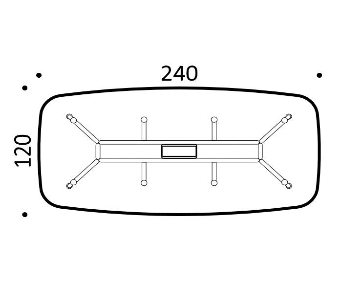 Unitable designer office desk ICF Dimensioni schizzo 240x120 Unitable designer office desk ICF Dimensioni schizzo 240x120