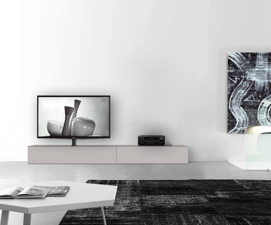 Configuratore di lavagna design con porta TV larghezza 270 33,5 45 sinistra grigio chiaro opaco Configuratore di lavagna design con porta TV larghezza 270 33,5 45 sinistra grigio chiaro opaco