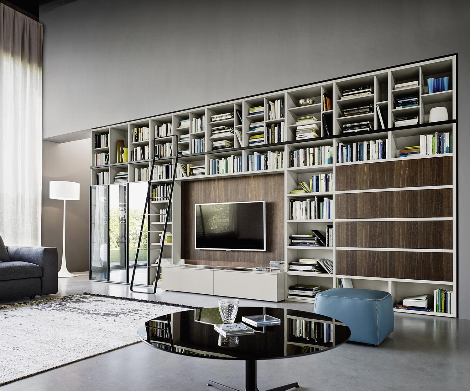 Esclusivo Livitalia Libreria di design con scala C60 Esclusivo Livitalia Libreria di design con scala C60