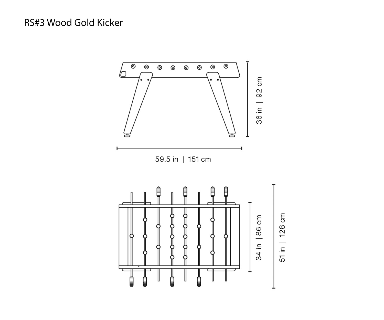 Biliardino di design RS Barcelona RS#3 Legno Oro Schizzo Dimensioni Dimensioni Dimensioni Biliardino di design RS Barcelona RS#3 Legno Oro Schizzo Dimensioni Dimensioni Dimensioni