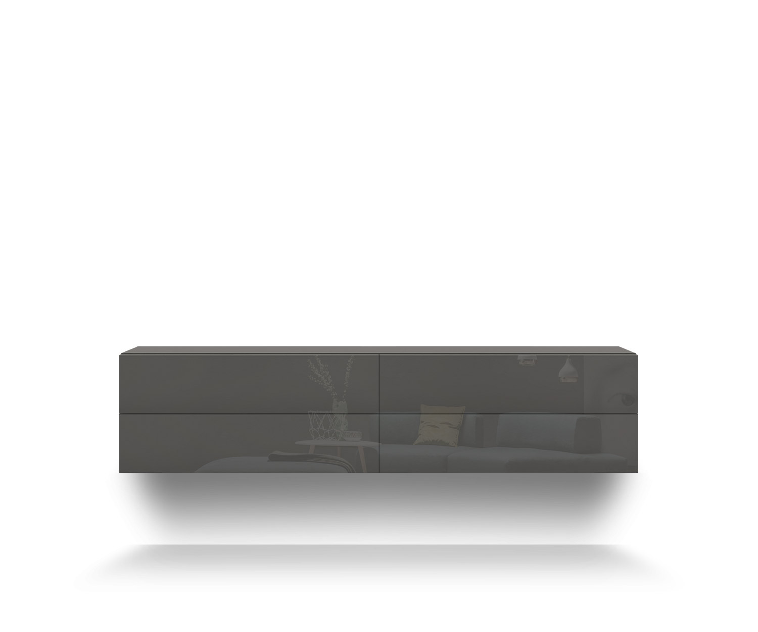 Cassettiera a muro Easy 4 cassetti grigio scuro lucido Cassettiera a muro Easy 4 cassetti grigio scuro lucido