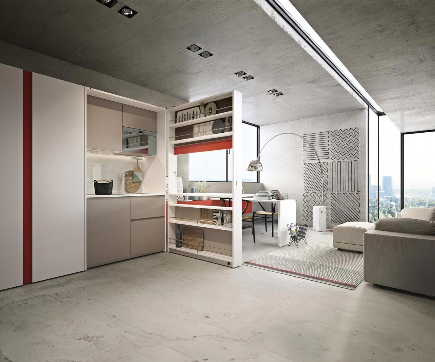 Moderne transformierende Küche für kleine Räume Clei Kitchen Box Moderne transformierende Küche für kleine Räume Clei Kitchen Box