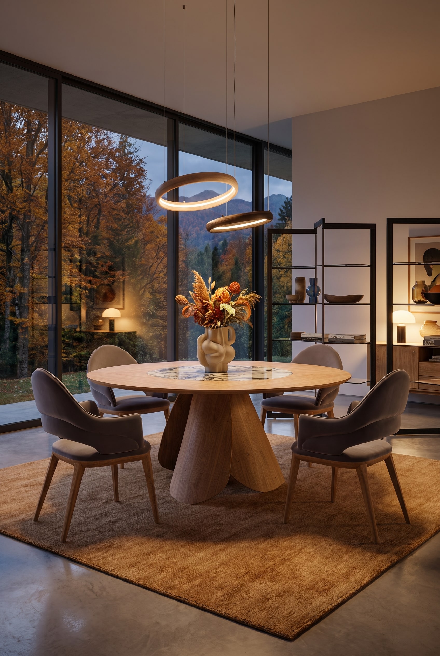 Esszimmer runder Esstisch Mid-Century