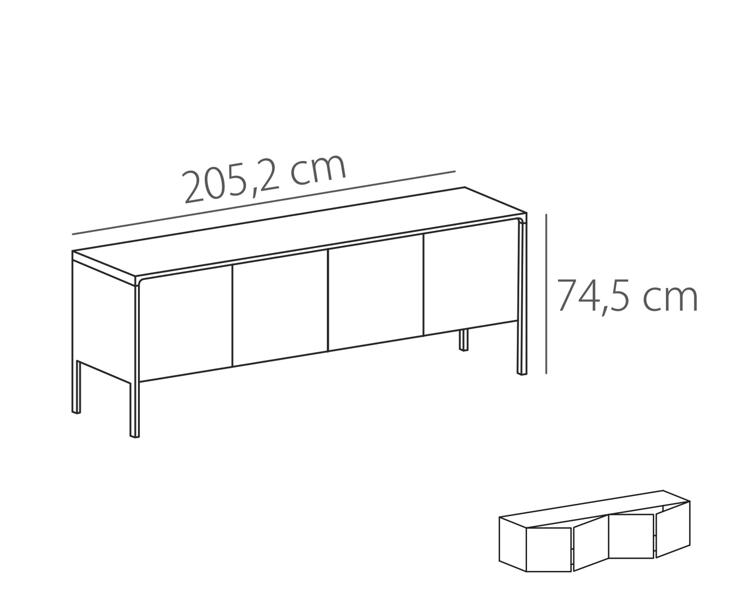 Punt Credenza Tactile Noce Bianco Tactile B 205 4 ante Sketch Punt Credenza Tactile Noce Bianco Tactile B 205 4 ante Sketch