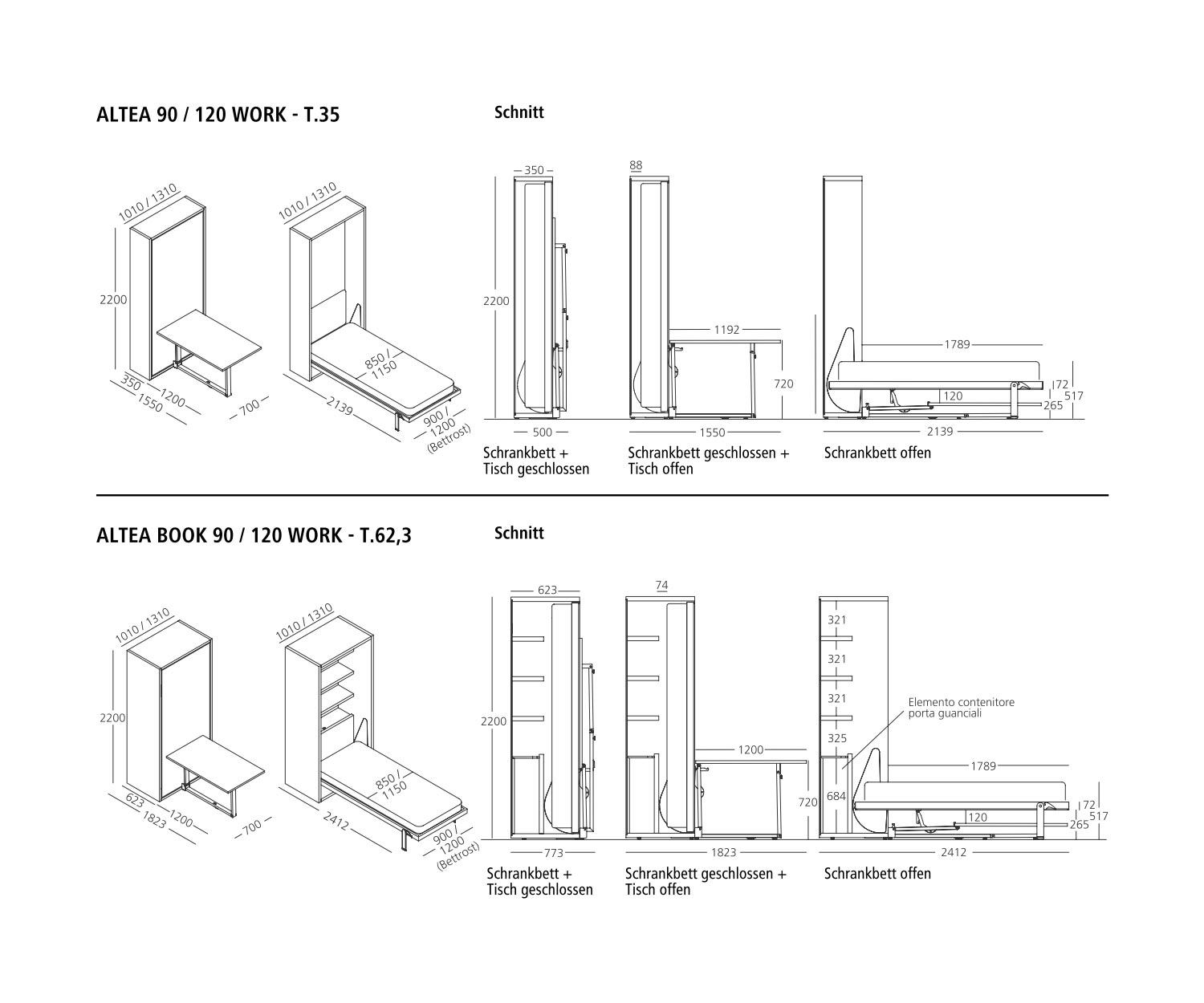 Clei Armadio letti con scrivania Clei Armadio letti con scrivania