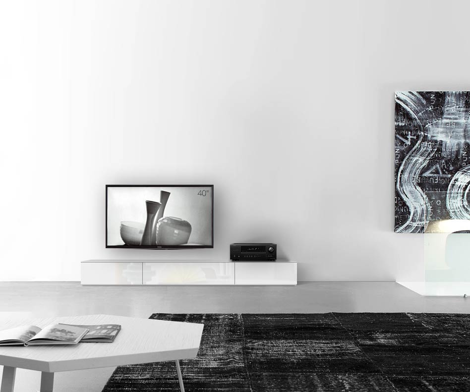 /Piano ribassato di design B210 H27 bianco lucido /Piano ribassato di design B210 H27 bianco lucido