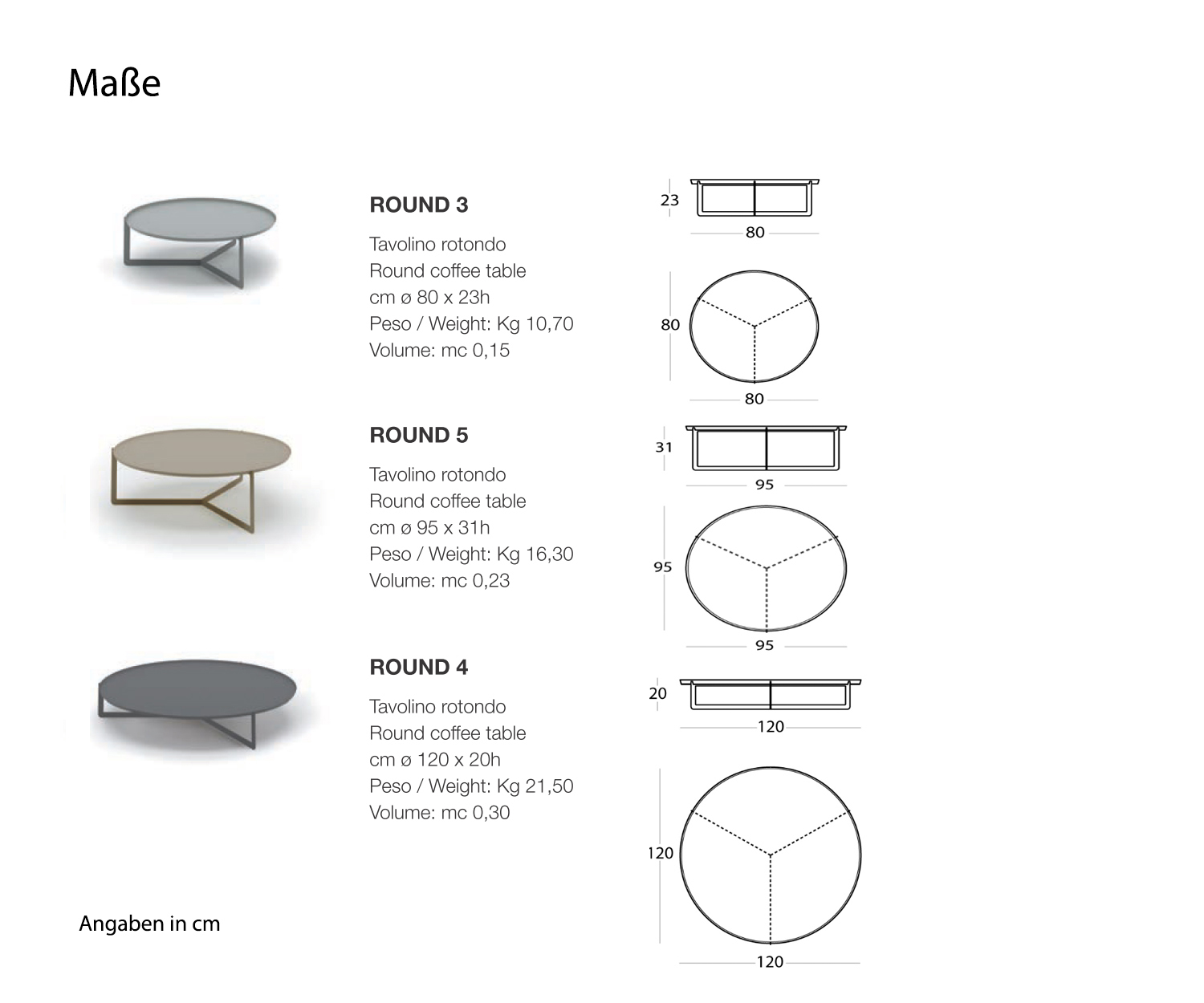 MEME Design Tavolino rotondo dimensioni dimensioni schizzo dimensioni