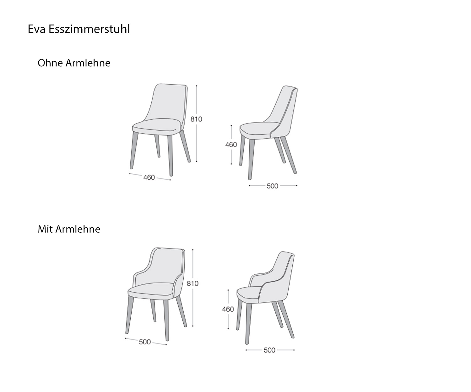 Livitalia Eva tavolo da pranzo sedia schizzo dimensioni dimensioni dettagli