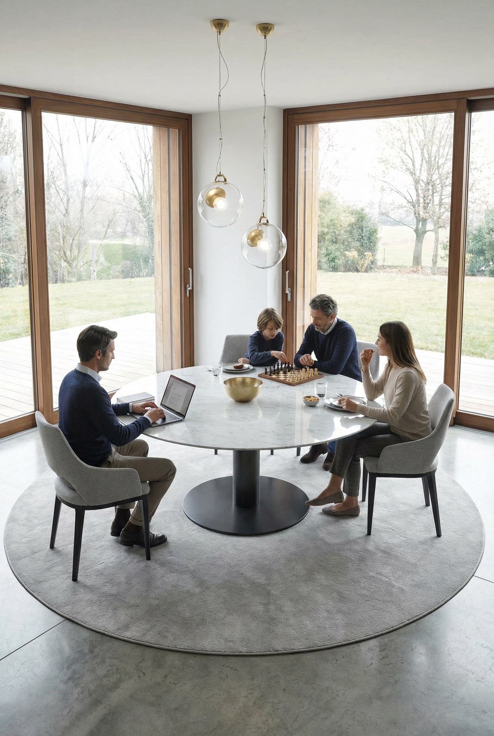 Lussuoso tavolo in marmo Marelli Esstisch Break in un ambiente elegante