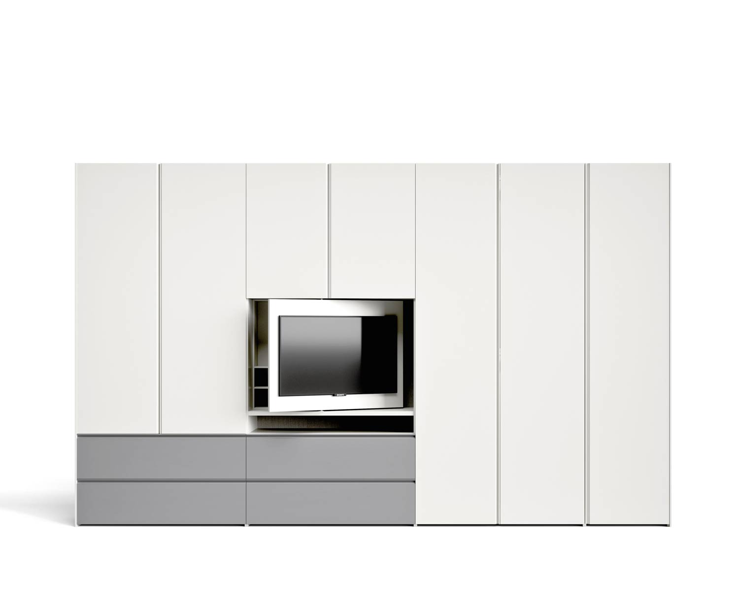 Esclusivo armadio Novamobili Gola Design con vano TV Esclusivo armadio Novamobili Gola Design con vano TV