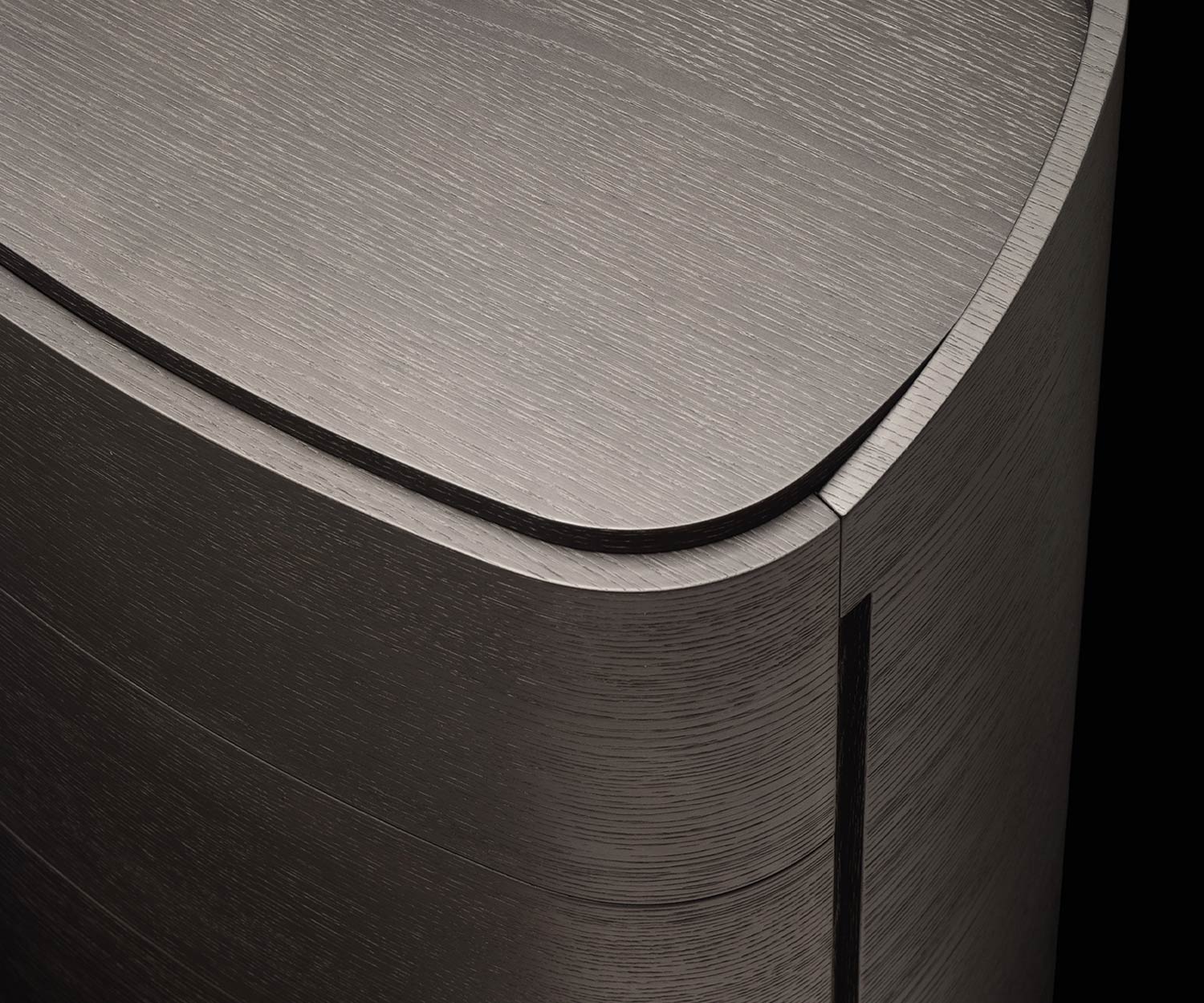 Esclusivo Livitalia Design Cassettiera in legno Round con profilo a bordo tondo in impiallacciatura di rovere Esclusivo Livitalia Design Cassettiera in legno Round con profilo a bordo tondo in impiallacciatura di rovere