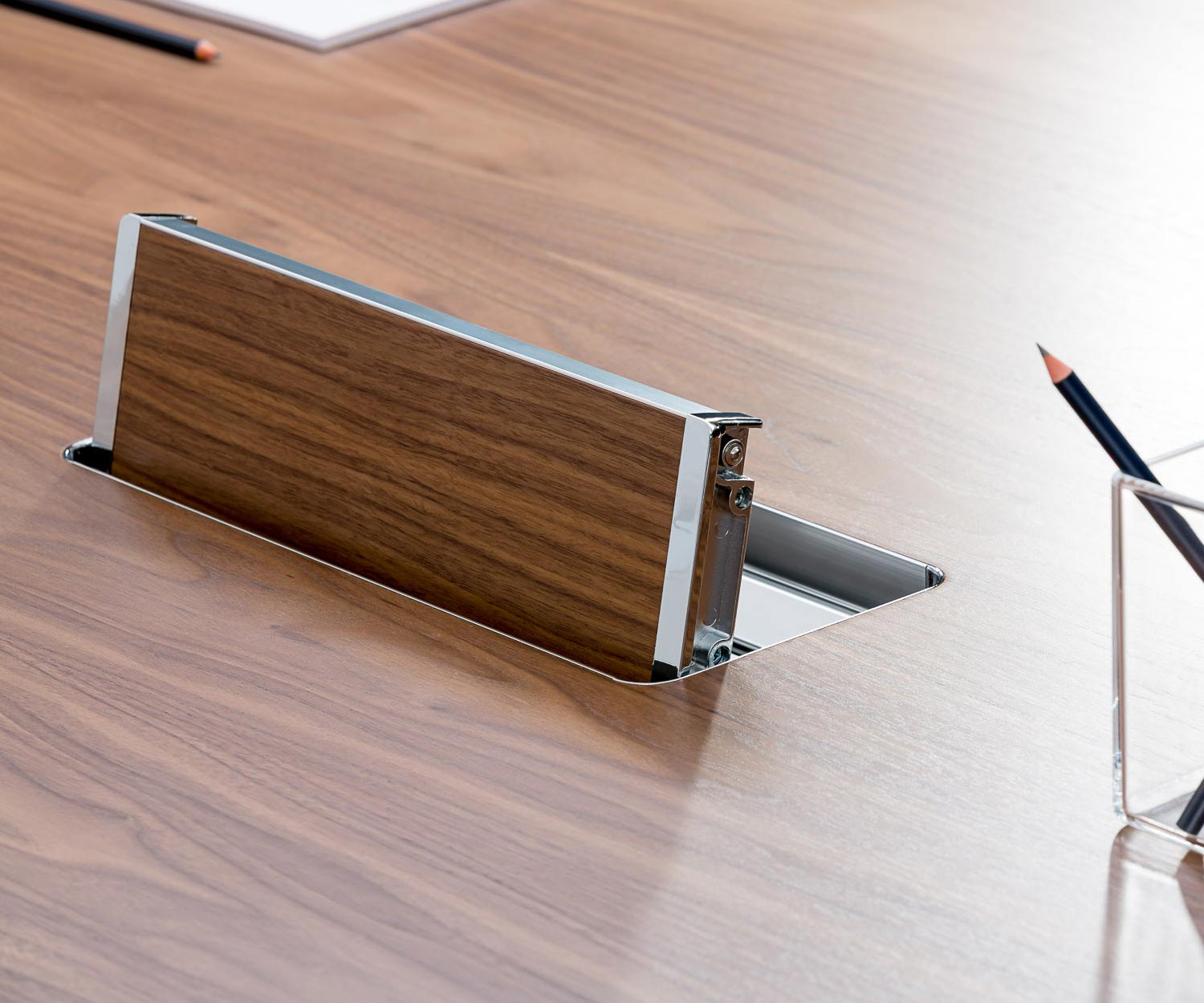 Esclusivo ICF Unitable Manager in alluminio design tavolo da lavoro noce