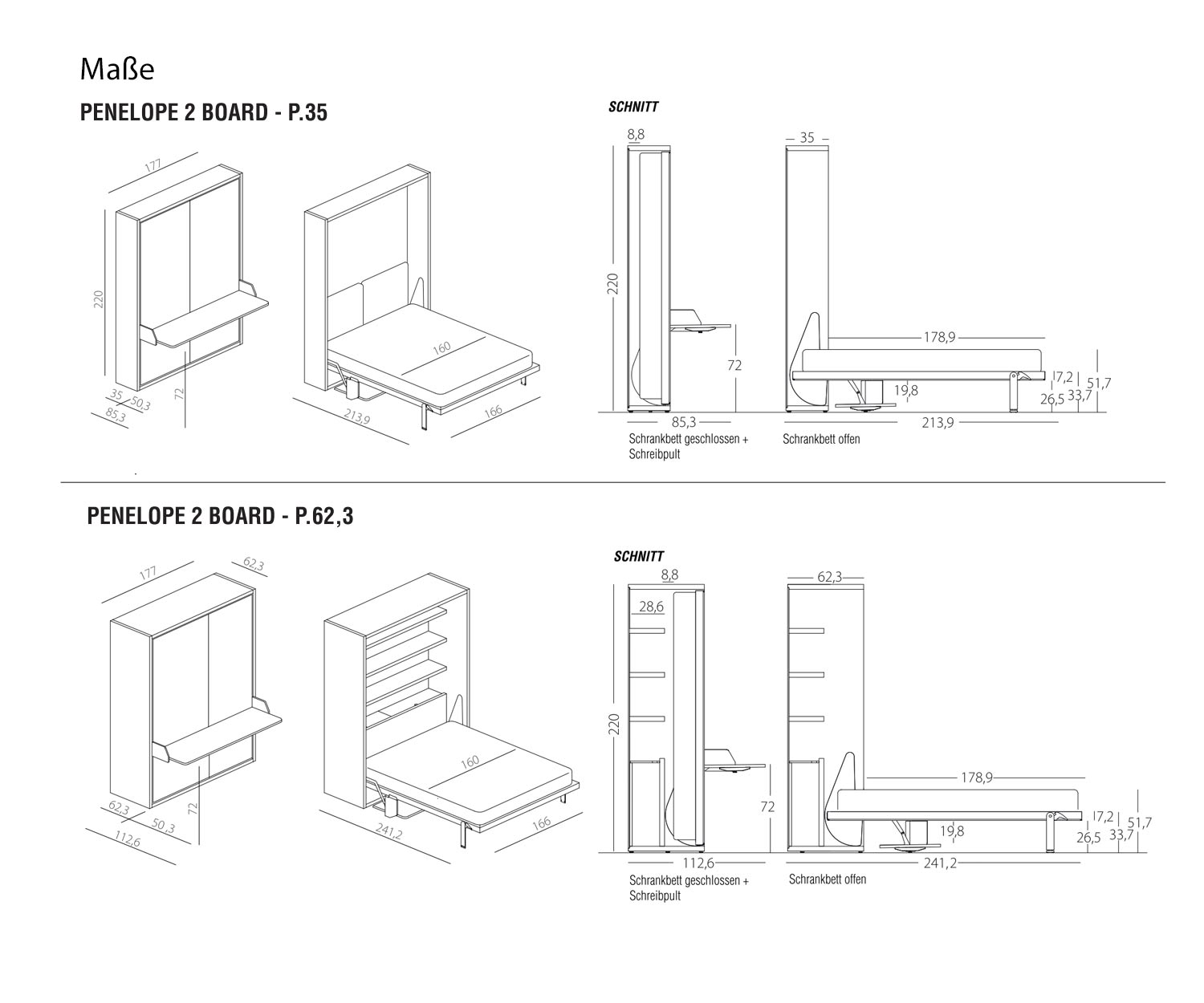 Clei Armadio letto design Penelope dimensioni schizzo Clei Armadio letto design Penelope dimensioni schizzo