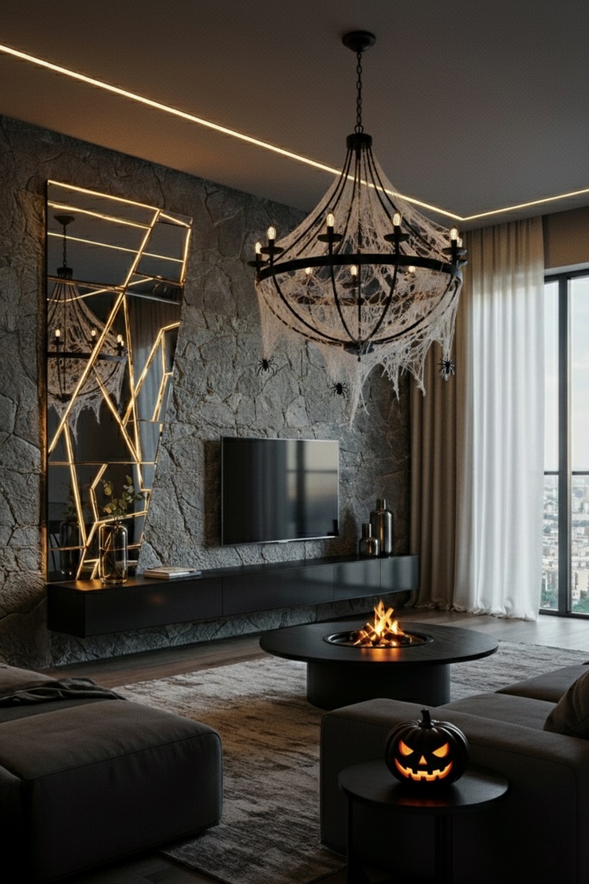 soggiorno-con-lampadario-decorazioni-halloween-lusso