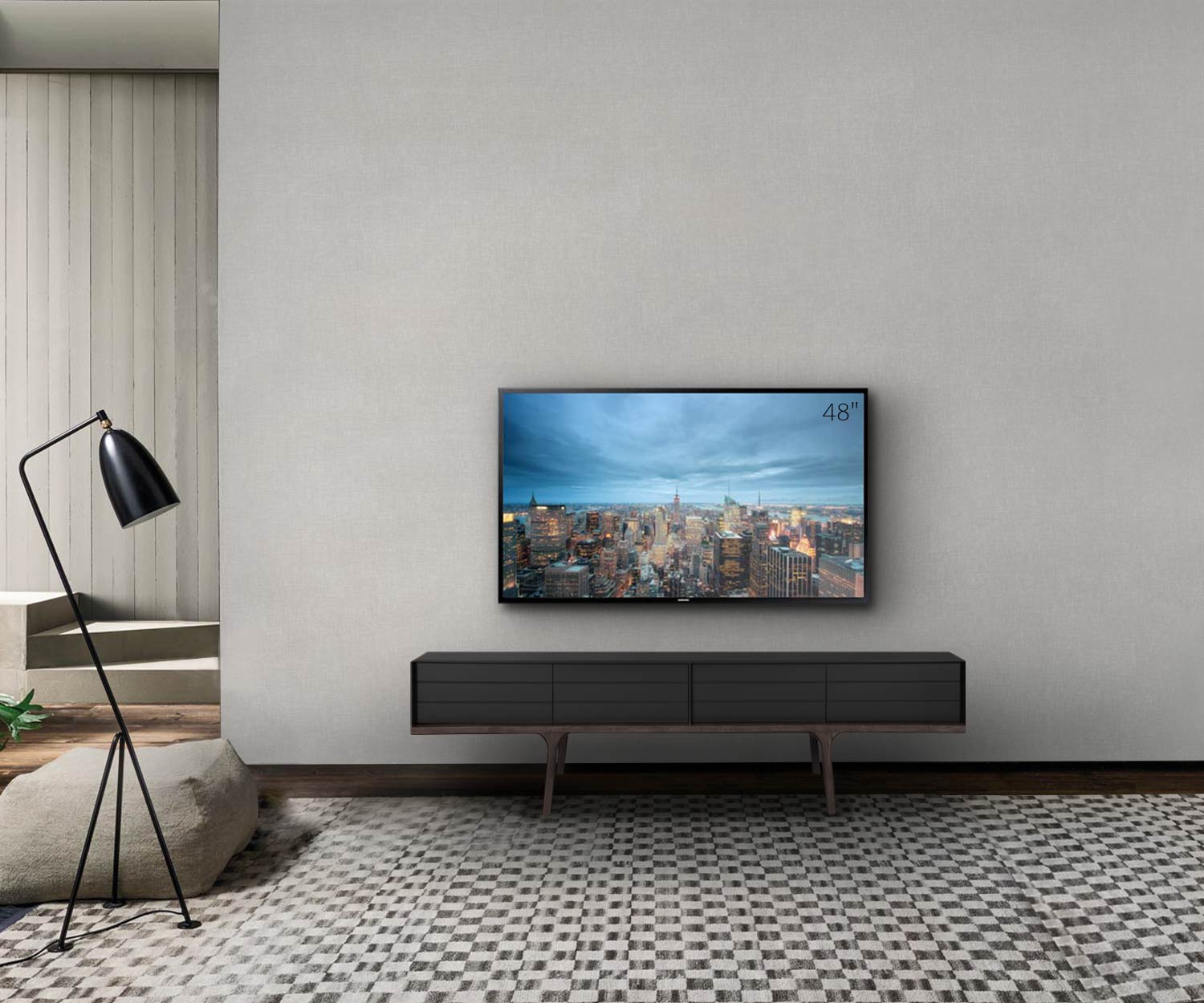 Credenza di design per TV di al2 nel salotto con TV