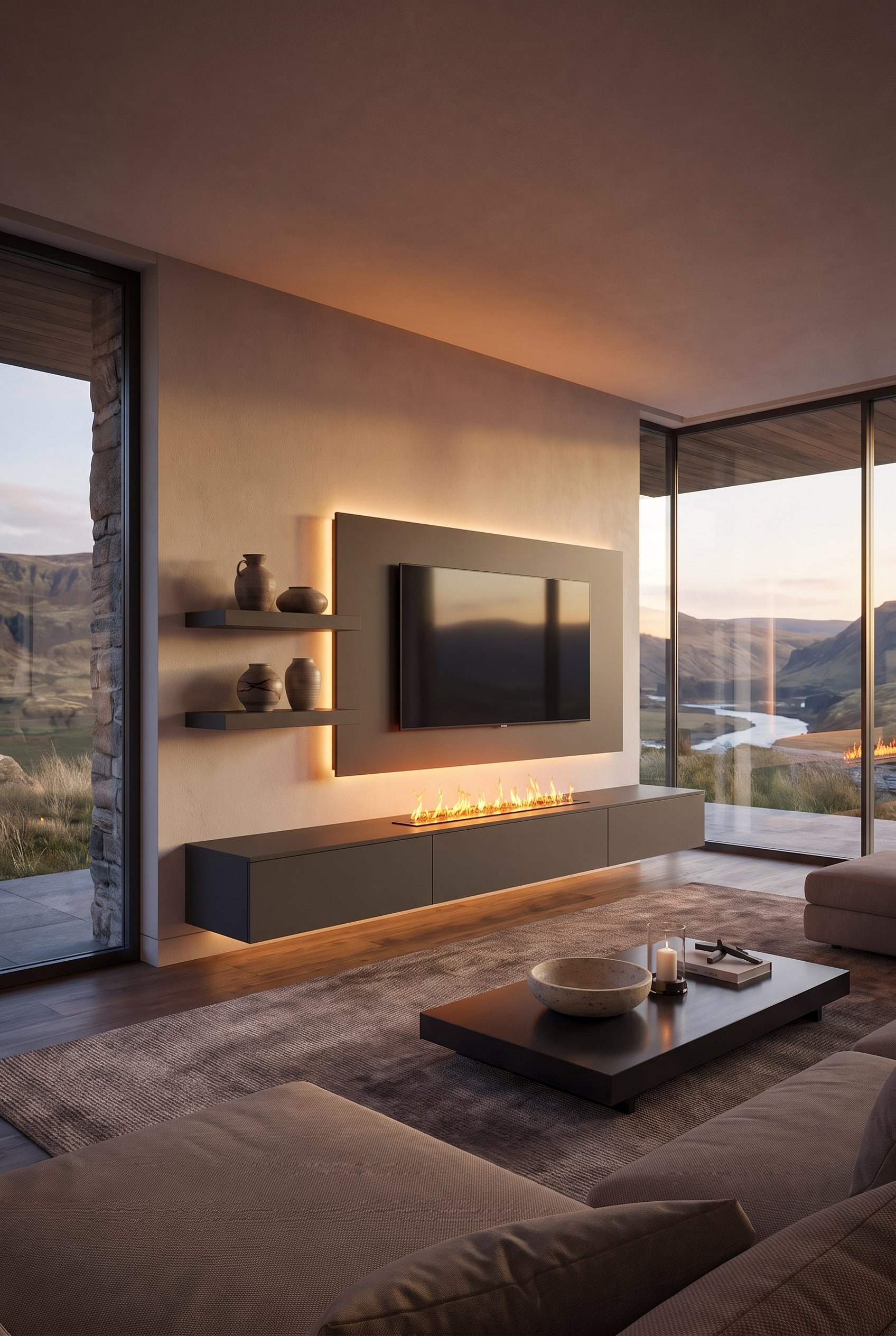 Wohnzimmer schwebende Wohnwand modern Wohnzimmer schwebende Wohnwand modern