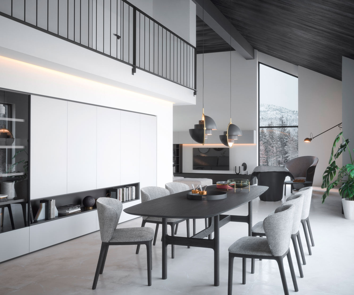 Grigio Novamobili Navy Sedia di design in legno massiccio Rivestimento in tessuto Telaio Grigio Novamobili Navy Sedia di design in legno massiccio Rivestimento in tessuto Telaio