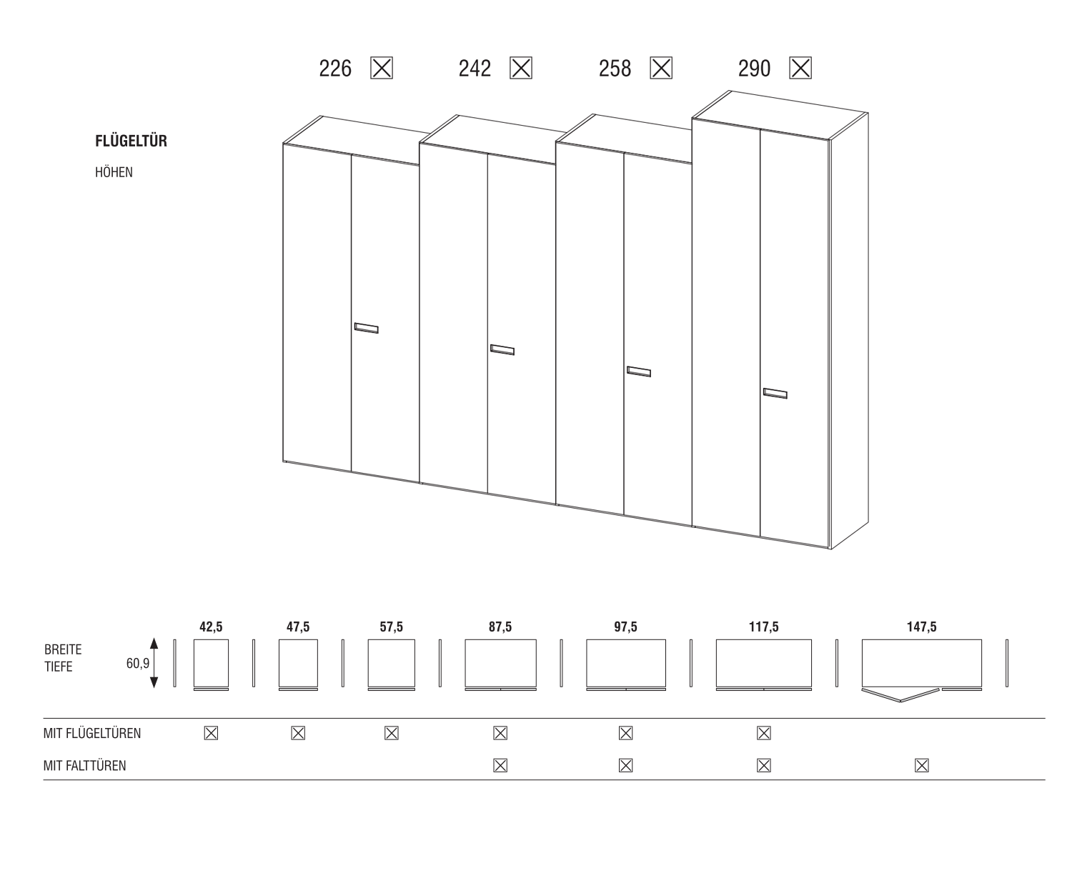 Novamobili Moduli Afla YNCA Porte Larghezze Altezze Novamobili Moduli Afla YNCA Porte Larghezze Altezze