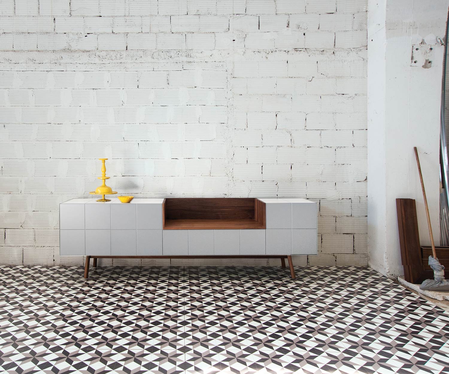 Credenza bianca di design MOS I KO 003 di al2 in sala da pranzo Credenza bianca di design MOS I KO 003 di al2 in sala da pranzo