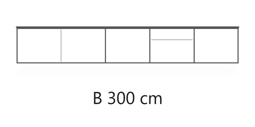 L 300 cm / H 49,5 cm / P 45 cm