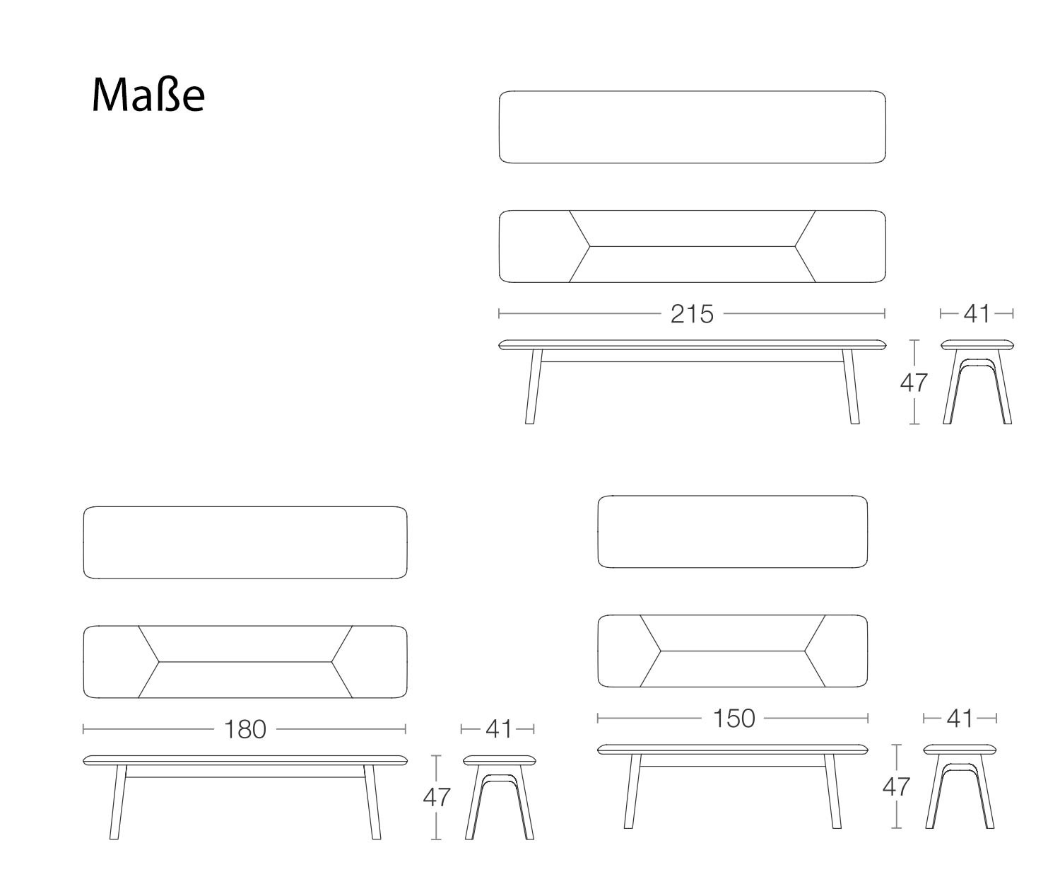 Conde House Dieci Dimensioni della panchina di design Schizzo Dimensioni Conde House Dieci Dimensioni della panchina di design Schizzo Dimensioni