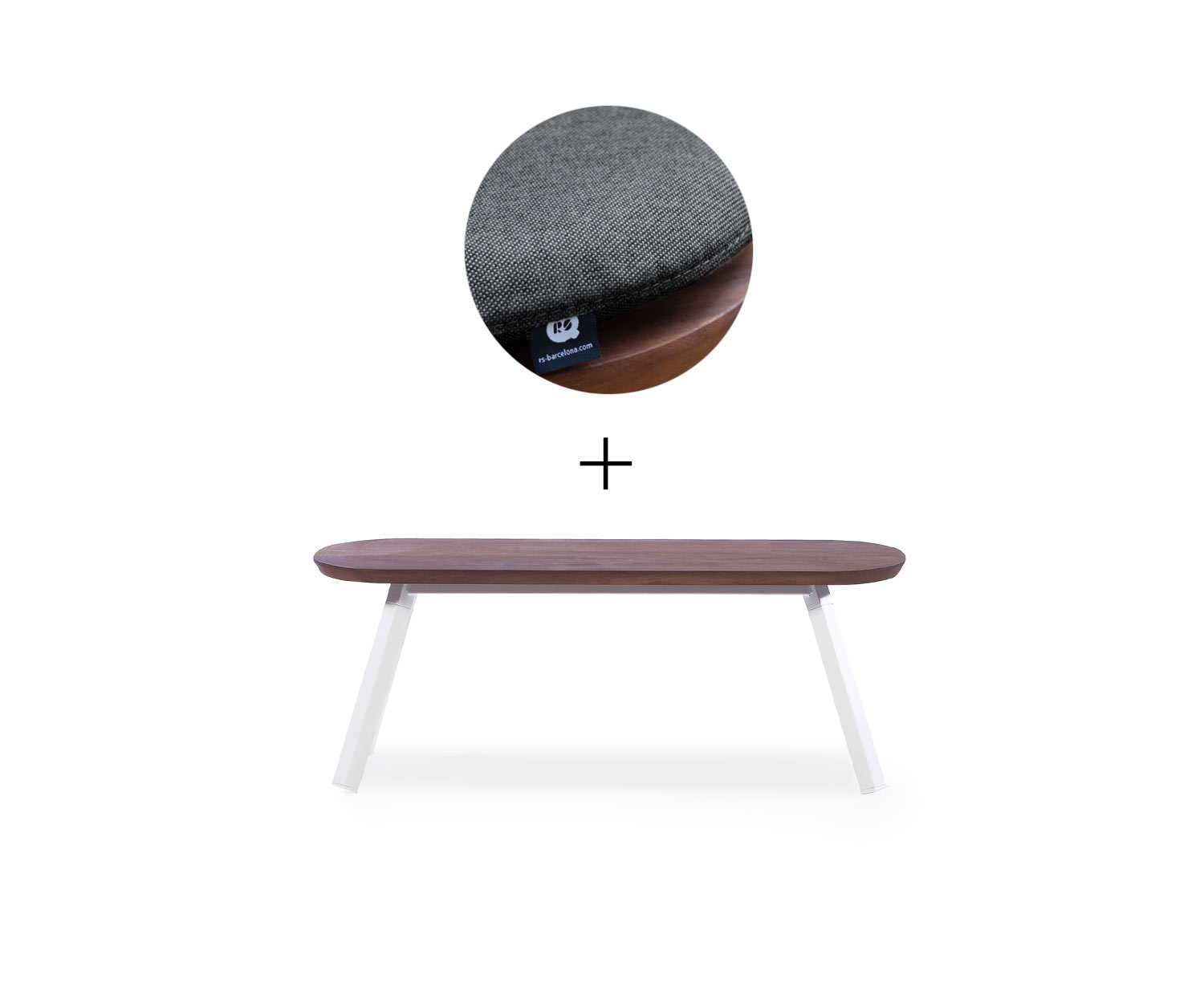RS Barcelona Panchina Ping Pong Bianco L120 cm Nero Outdoor RS Barcelona Panchina Ping Pong Bianco L120 cm Nero Outdoor
