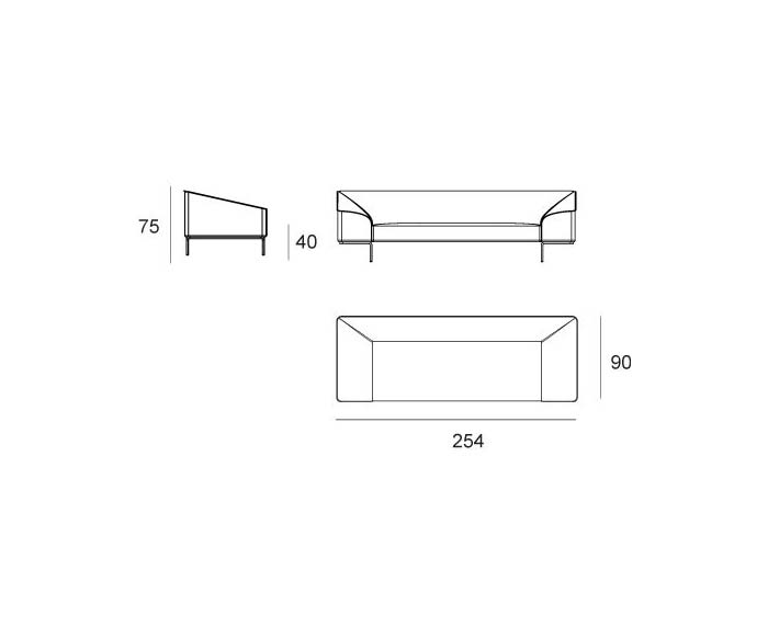 Prostoria Schizzo del divano a 3 posti Seam Contour Prostoria Schizzo del divano a 3 posti Seam Contour