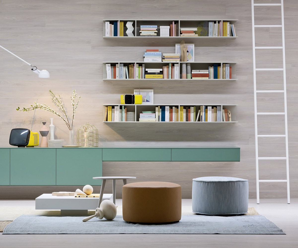 Novamobili Libreria a parete Butterfly Orizzontale bianco Novamobili Libreria a parete Butterfly Orizzontale bianco