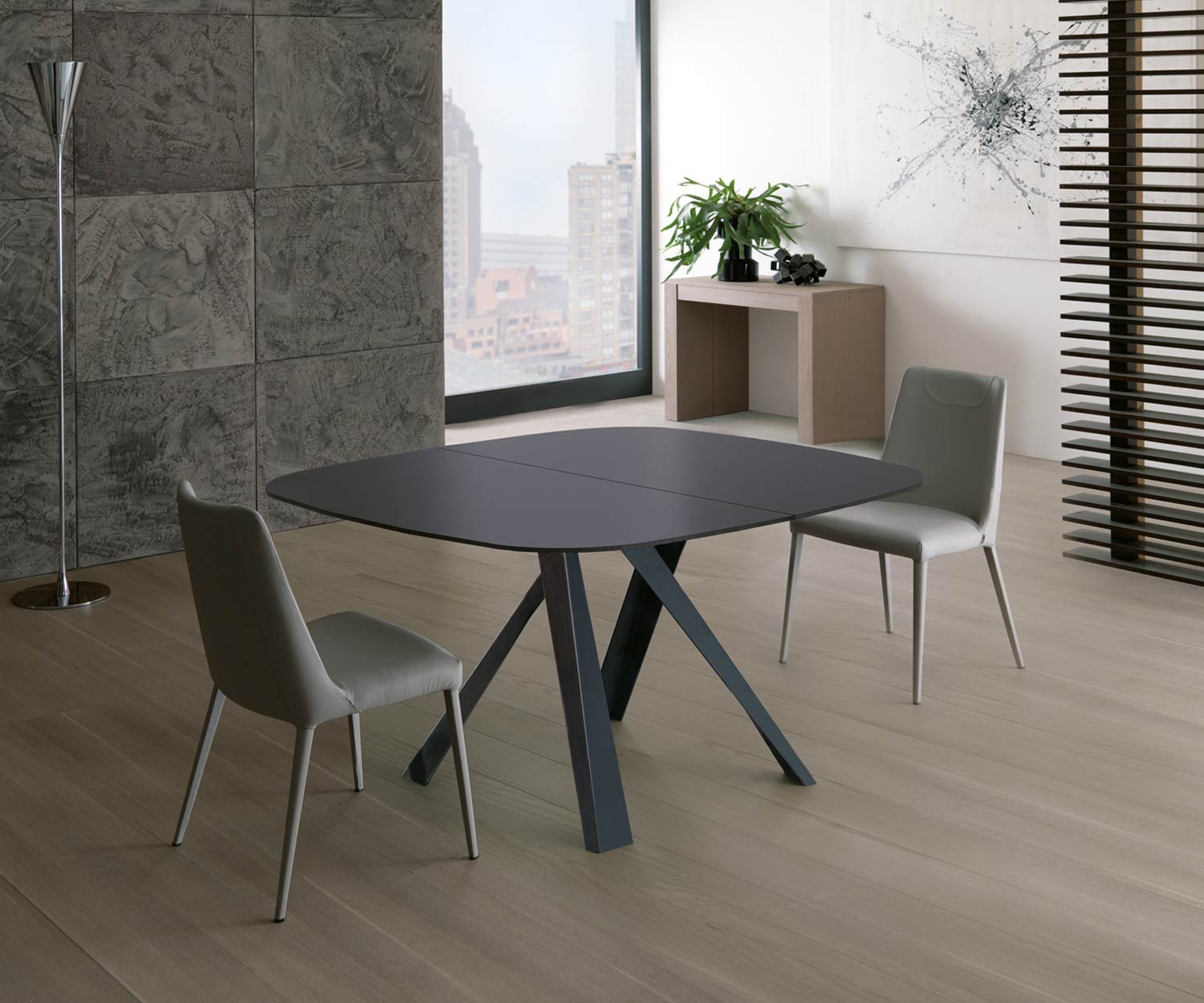 Ozzio Tavolo in vetro Bombo T245 Beige (Crema) Ozzio Tavolo in vetro Bombo T245 Beige (Crema)