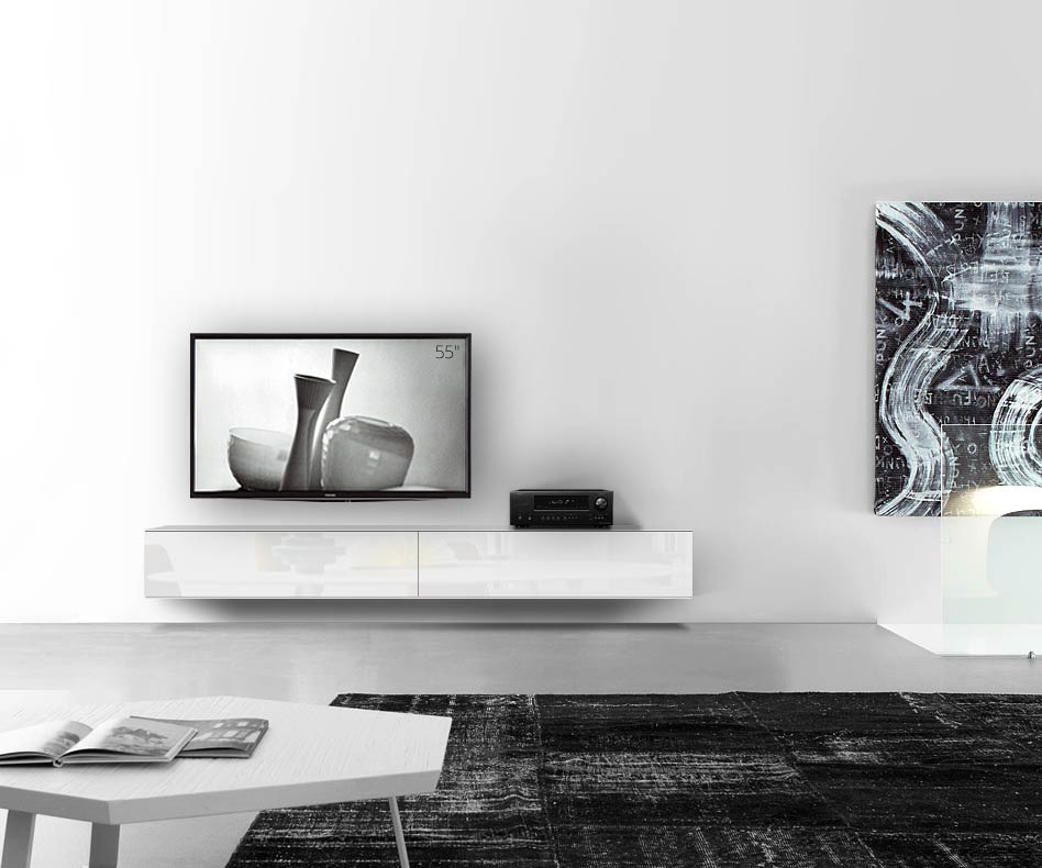 /Muro basso di design B240 H33 5 bianco lucido /Muro basso di design B240 H33 5 bianco lucido