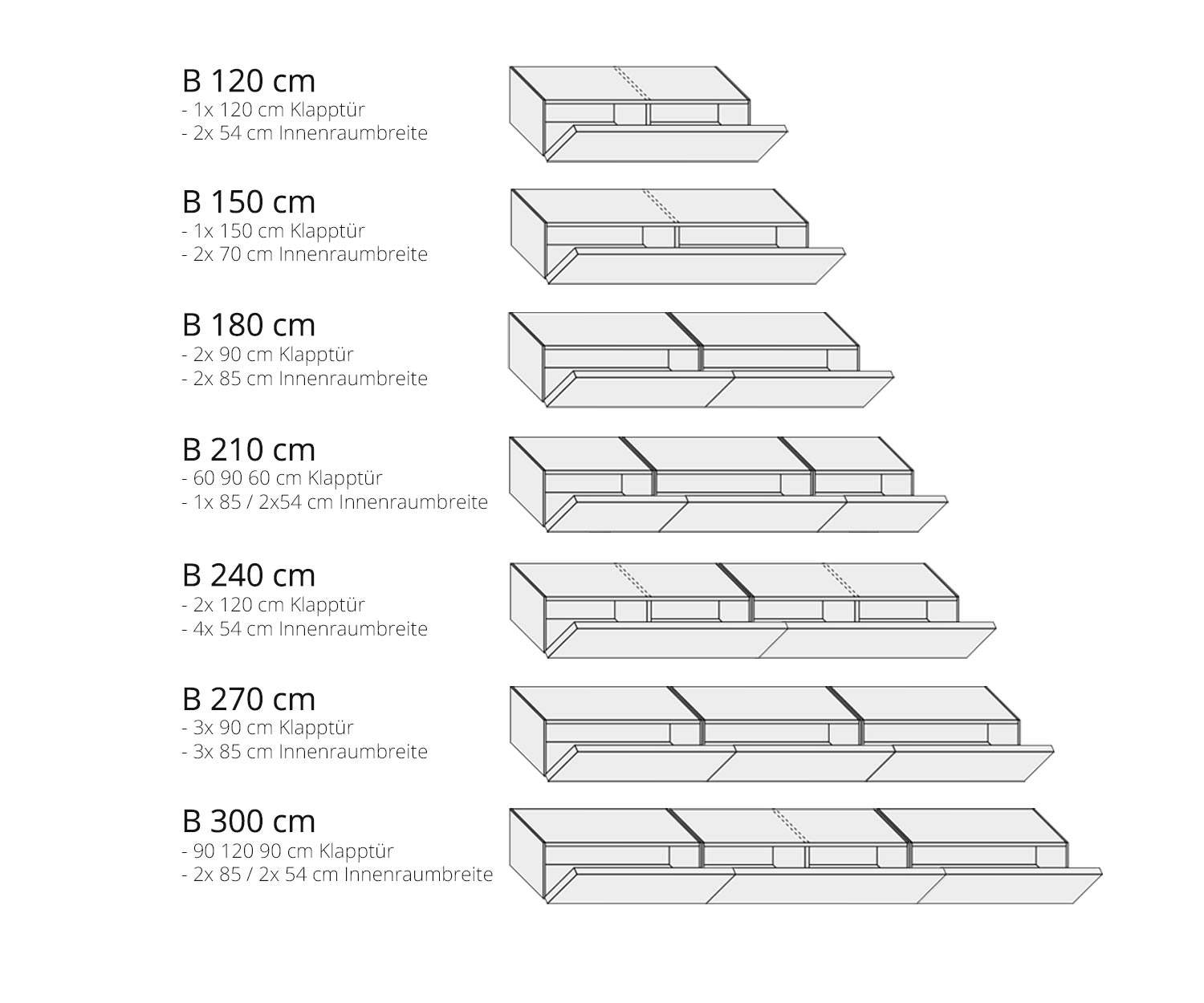 Design Design lowboard Larghezze 120 150 180 210 240 270 300 cm Design Design lowboard Larghezze 120 150 180 210 240 270 300 cm