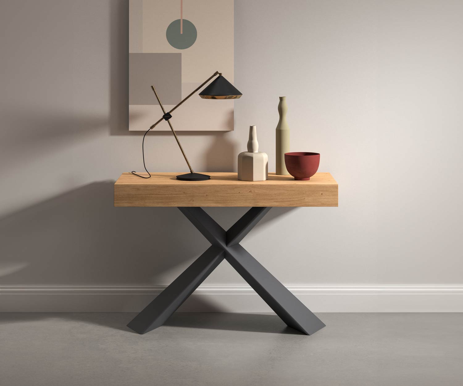 OzzioConsolle in legno e metallo T024  OzzioConsolle in legno e metallo T024